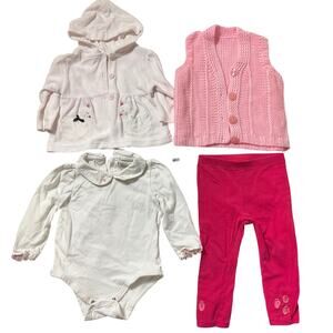 Rene Rofe | Arizona Bundle 5 Clothes Baby Girl 6M 18M Pink Jacket Bodysuit Pants